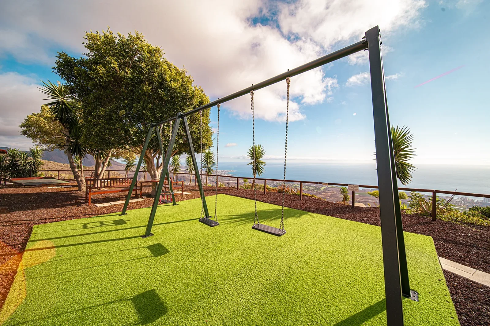 Garden swings and petanque area at Villa Solea